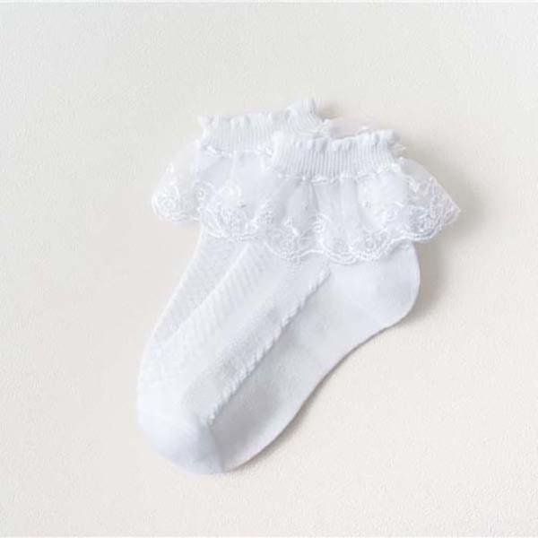 Barn Spetsstrumpor Flickor Korta Dansstrumpor VIT M(FÖR ÅLDER White M(for ages 4-6)-M(for ages 4-6)
