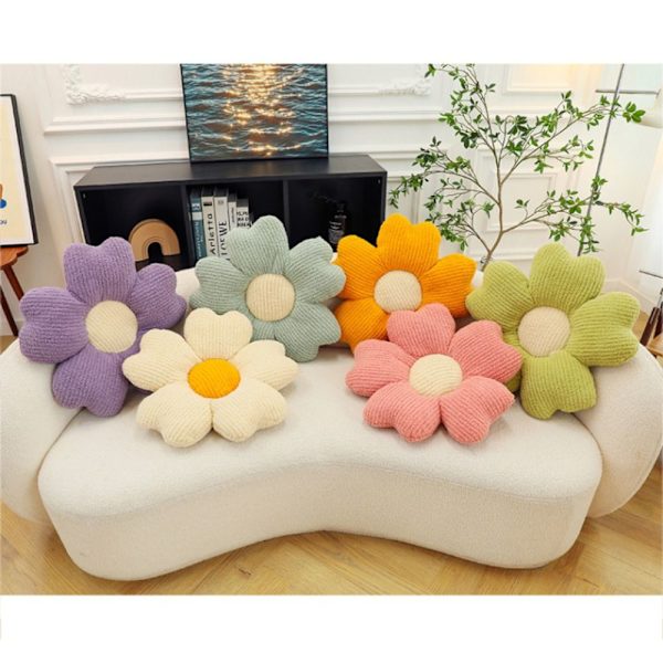 Pink Daisy Pillow Throw Tyyny SININEN Blue