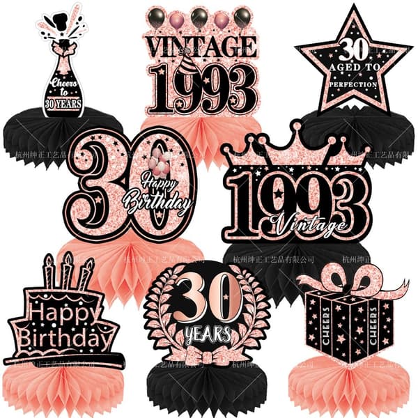 50 års bursdagsdekorasjoner Bordpynt 40TH 40TH 40th