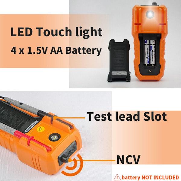 Digital Smart Multimeter Transistor Testere 6000 tæller Sand RMS