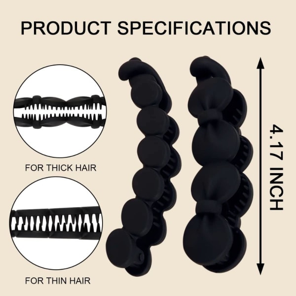 Sløjfe Ovale Bananclips Matte Hårclips GREEN STYLE 2 STYLE 2 Green Style 2-Style 2