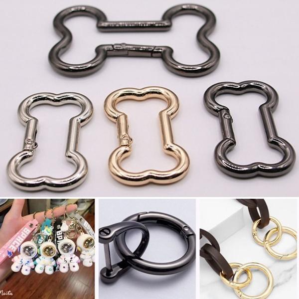 2 stk Spring Ring Spænder Karabinhagepunge Håndtasker SORT 35X53MM Black 35x53mm