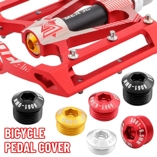 2stk Cykel Pedal Cover Cykel Pedal Reparation RØD 6,5MM Red 6.5mm