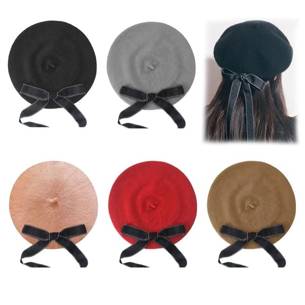Sløyfe Beret Caps Malerlue LYS GRÅ light grey