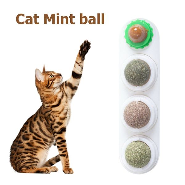 Natural Catnip Cat Wall Stick-on pallolelu VIHREÄ green