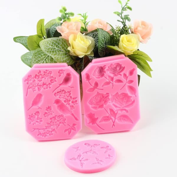 3stk Sommerfugleforme Rose Blomsterstængler Forme Silikonefondant