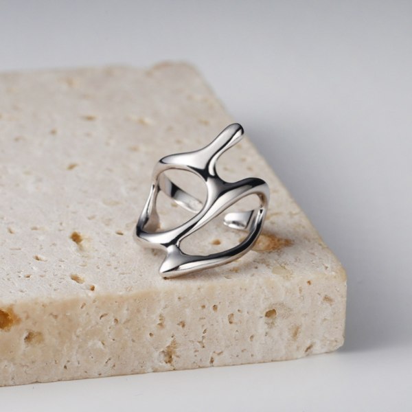 5stk Justerbare Ringe Hule Grene SØLV silver