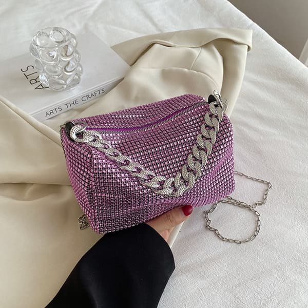 Full Diamond Hand Bag Tygpåsar SILVER silver