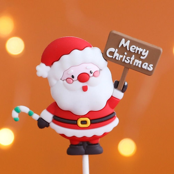 1/5 STK Christmas Cake Toppers Glædelig jul 6 6 6