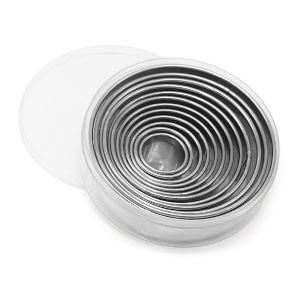 12 st Cookie Cutter Set Circular Biscuit Cutters Donut Ring