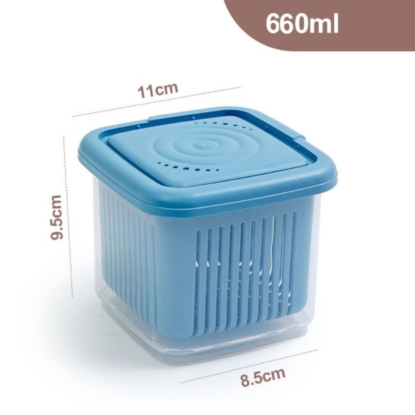Minikjøleskap Organizer Kjøleskap Oppbevaringsboks BLÅ 660ML 660ML blue 660ml-660ml