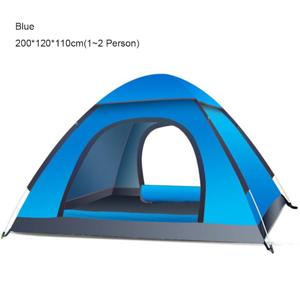 Automatisk Backpacking Oxford Duk Vattentätt Campingtält BLÅT Blue 2 person-2 person