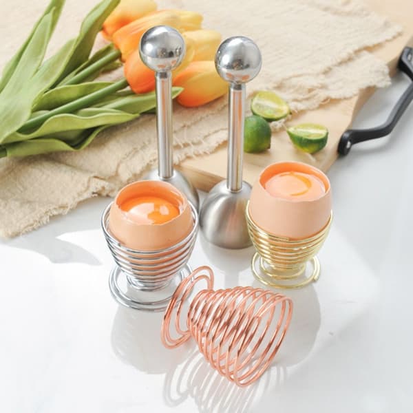 Eggeskallåpner Kokte egg Holder SØLVEGGSHOLDER-2 STK Silver Eggs Holder-2PCS-Eggs Holder-2PCS