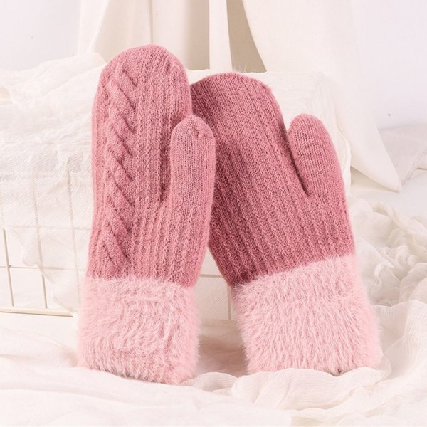 Neulotut hanskat Full Fingers Gloves PINK pink