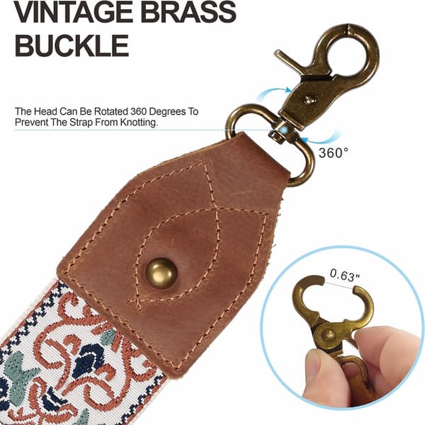 2 tum bred broderi handväska Rem Gitarr Style Axelrem