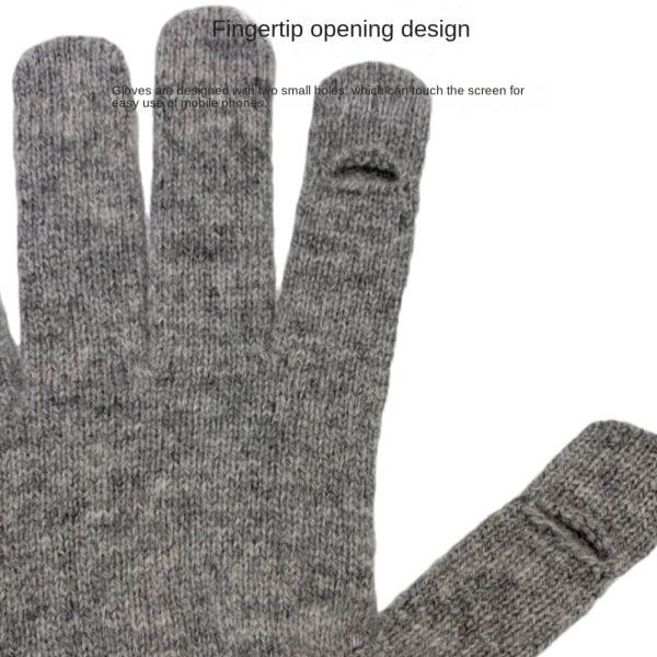 1 par strikkede hansker Berøringsskjermhansker GRÅ Grey