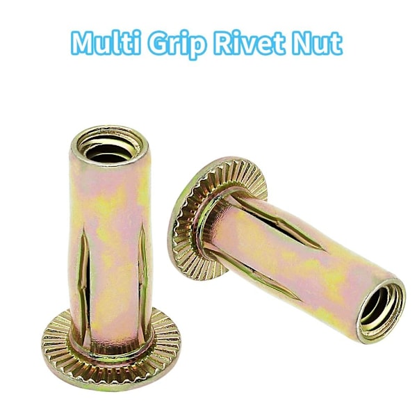 25 kpl Teräs PRE-BULBED Varsi Multi Grip Niittimutterit Tasapää