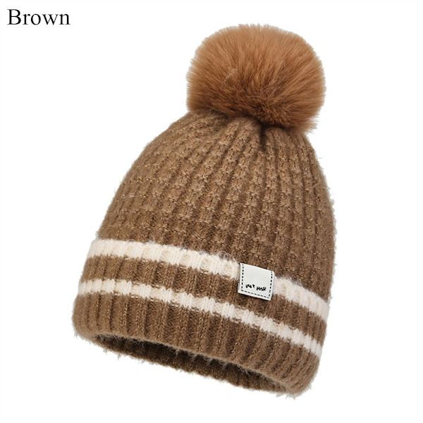 Vinterhue Strikket Hue BRUN brown