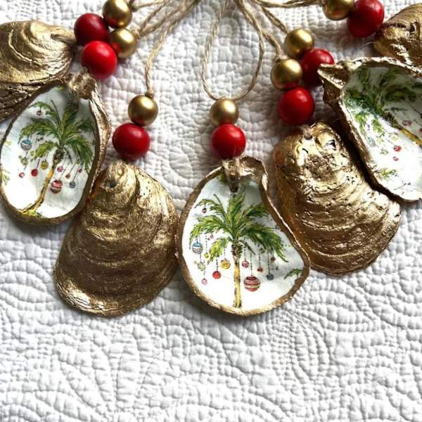 Oyster Shell Art Ornament Julehengende anheng B B B