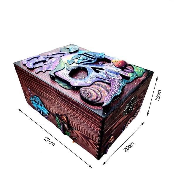 Nature Hidden Key Box Træ Keepsake Memory Box Opbevaringslås