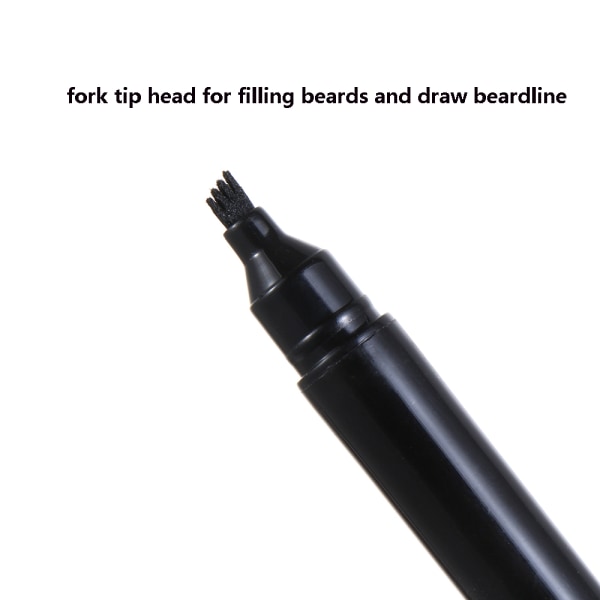 Beard Pencil Filler for Men 2 i 1Barber Pencil 4 Gaffelspets