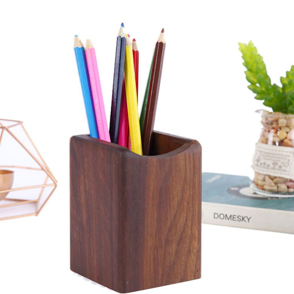 Pen Organizer massivt træ sort valnød