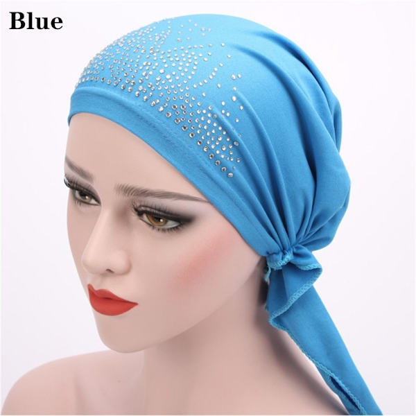 Turban Hat Muslim Wrap BLÅ blue