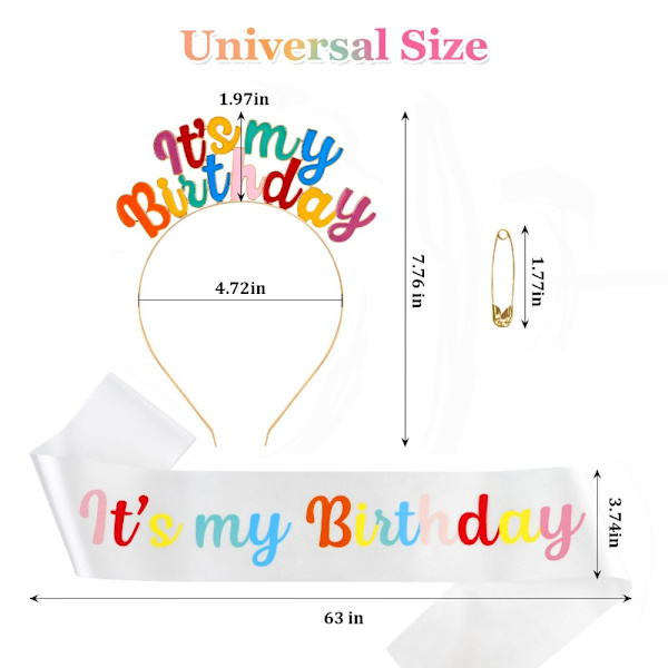 4kpl Happy Birthday Crowns IT'S MY BIRTHDAY Crown Alloy 4pcs