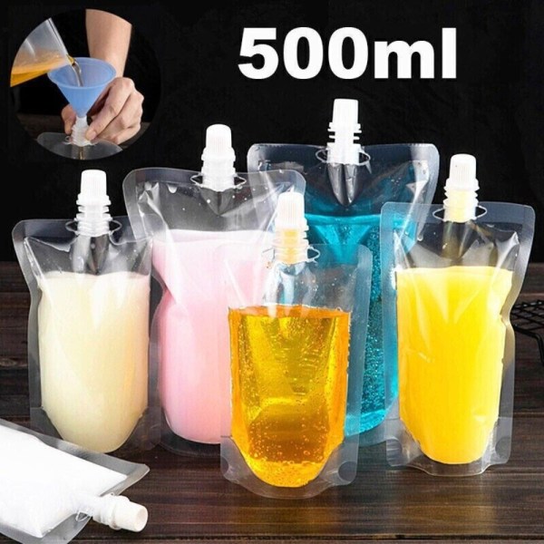 20 stk Plast Stand Up Bag Gennemsigtig dysepose 20PCS-300ML 20pcs-300ml