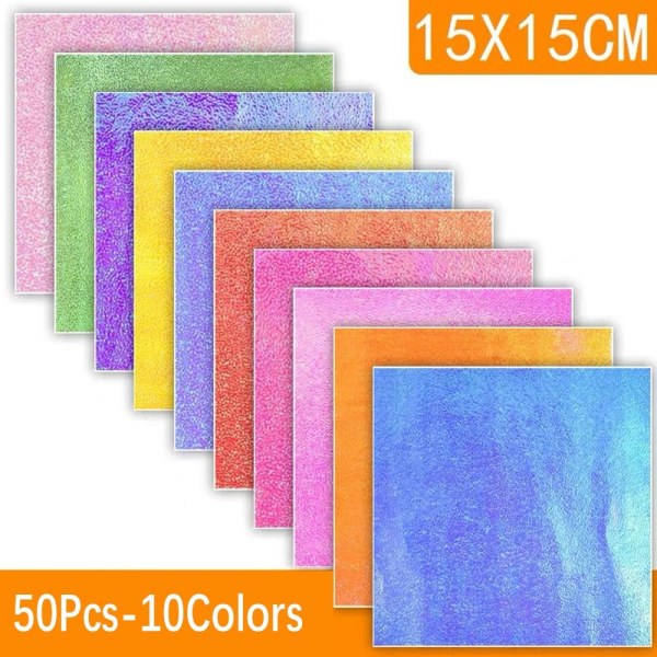 50 Stk Firkantet Origami Papir Foldepapir PEARLESCENT PEARLESCENT Pearlescent