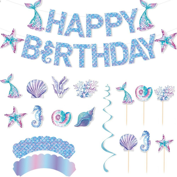 Seppeleiden riippubanneri Little Mermaid Party C C C
