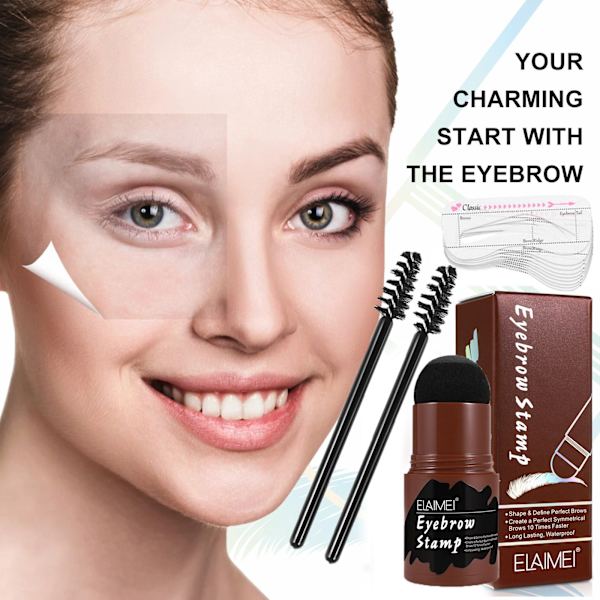 Ögonbryn Stencil Shaping Makeup Kit Dark Brown