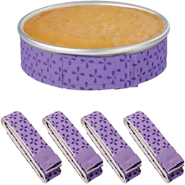 2/4stk Bake Even Strip Bakebrett Beskyttelsesstropp LILLA 4STK Purple 4Pcs-4Pcs