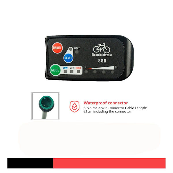 E-sykkel kontrollpanel LED-skjerm MTB Speedometer