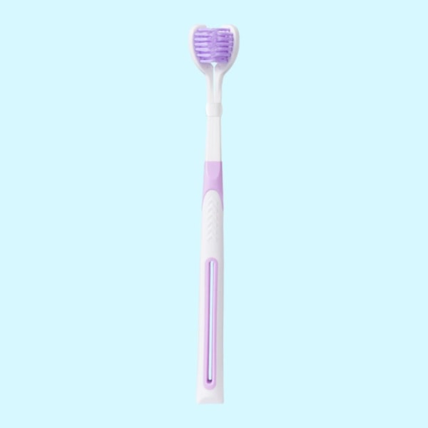 3-sidig tannbørste Reisetannbørste LILLA Purple