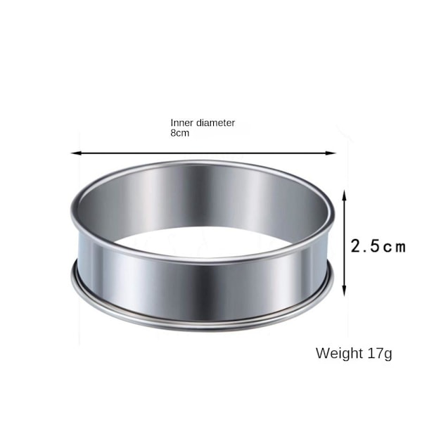 6 stk Engelsk Muffin Ring Sæt Multipurpose Rustfri Stål Ring 1 pc