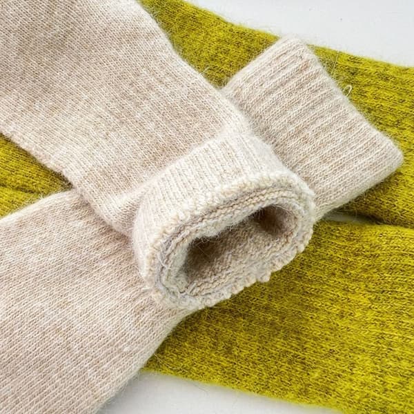 Ullhansker Lange håndleddshansker BEIGE beige