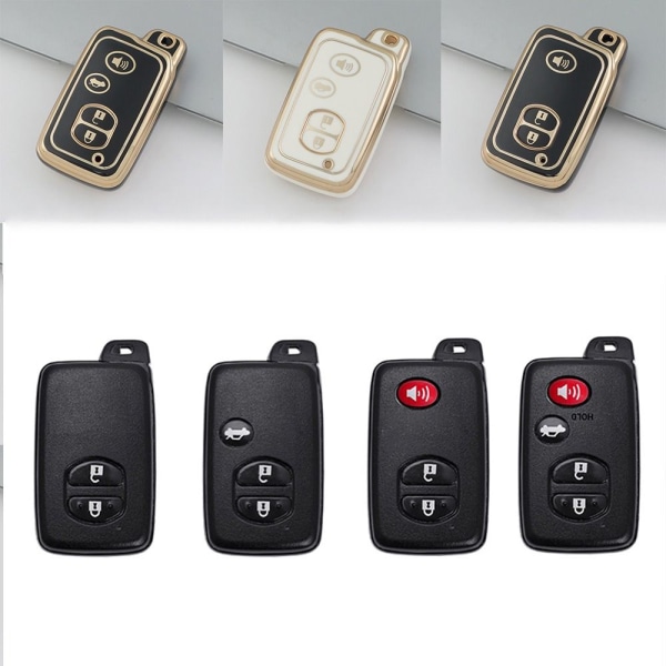 Bilnøkkeletui Nøkkelvesken Deksel HVIT 3 KNAPP-B 3 KNAPP-B White 3 Button-B-3 Button-B