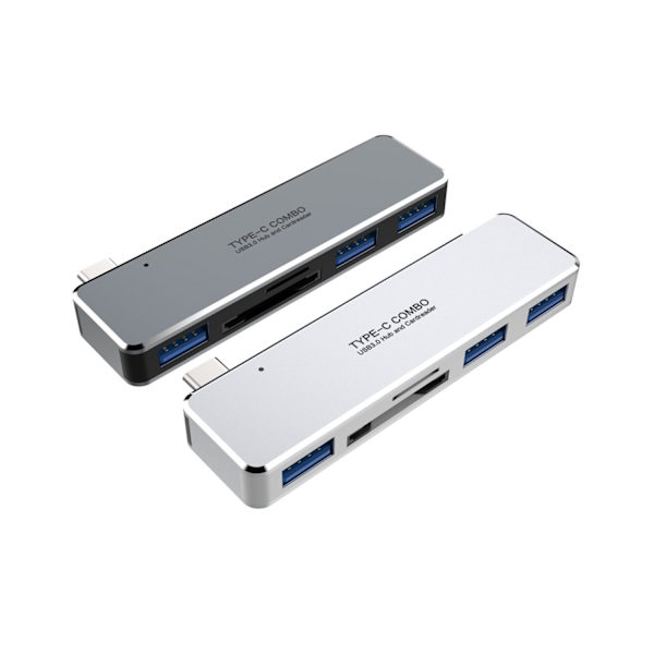 USB C Hub Type-c Combo Dockningsstation USB 3.0 grå