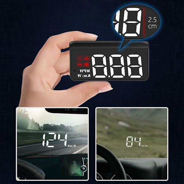 Bil GPS HUD HUD Projektor Display Digital Speedometer Black