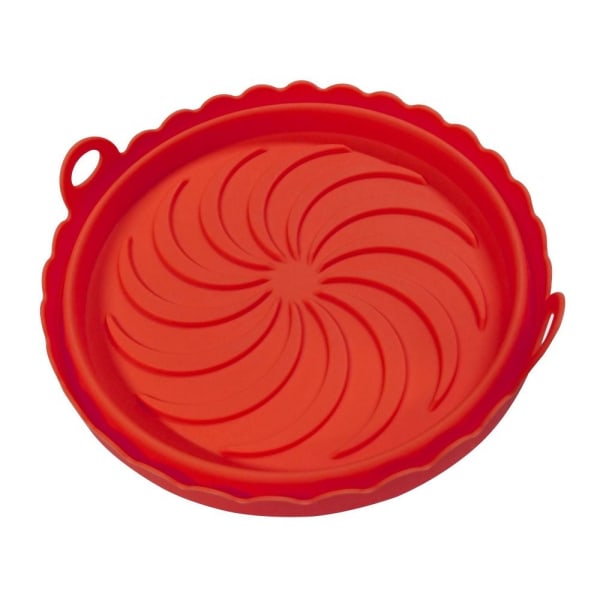Air Fryer Basket Silicone Pot PUNAINEN red