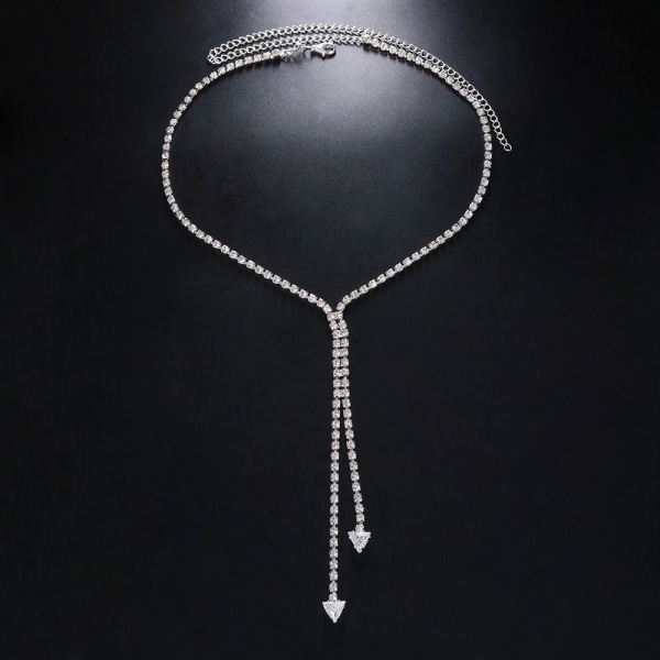 Fuld Rhinestone Chain Choker Diamond Statement Halskæde GULD Gold Style 2-Style 2