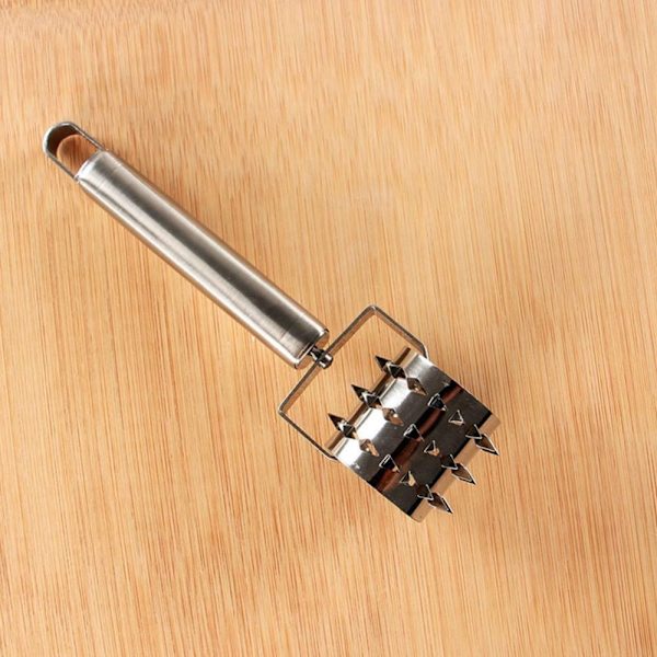 Rustfrit stål Kødtenderizer Rolling Steak Wheel Meat Hammer