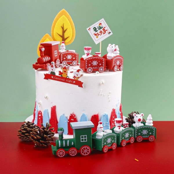 Joulujunat Xmas Wooden Train GREEN green