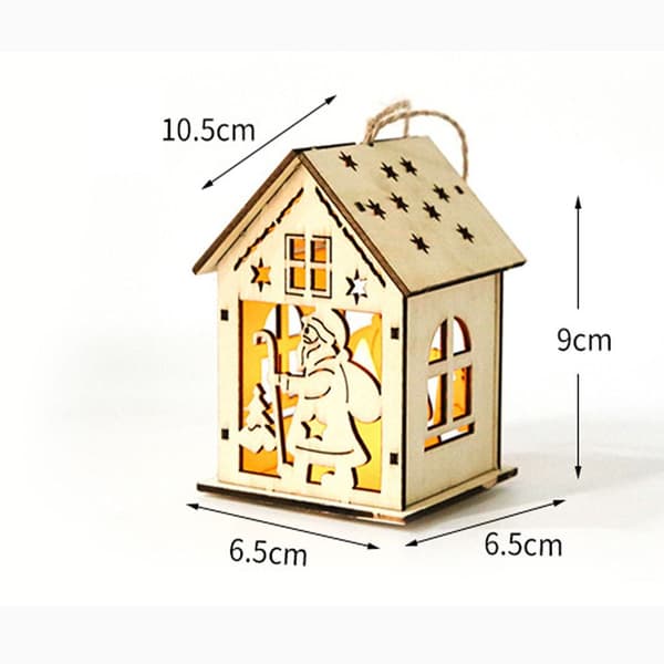 2 stk DIY Xmas træhus jule LED lys 2 2 2