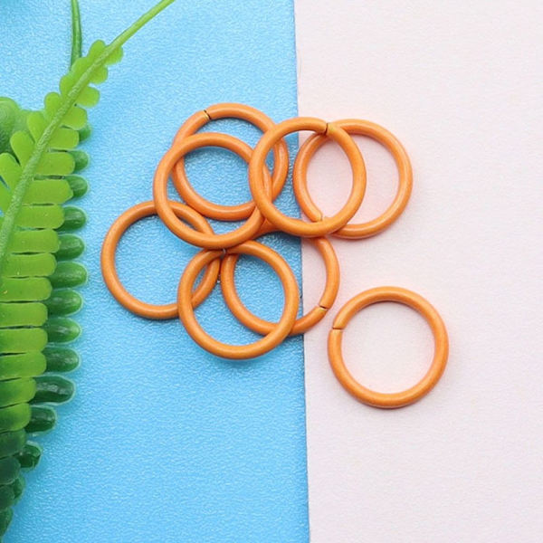 200 kpl 10 mm pyöreä karbiinihaka avoimet hyppyrenkaat ORANSSIT Orange