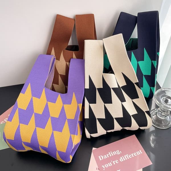 Knit Handbag Tote Bag KAFFE coffee