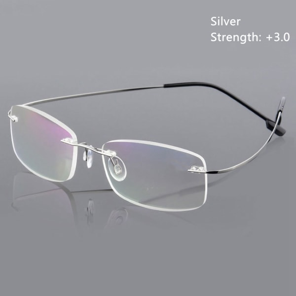 Læsebriller Brille Hukommelse Titan SØLV STYRKE-300 silver Strength-300