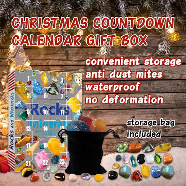 Adventskalender Naturliga Kristallstenar Stenar Jul Blind Box