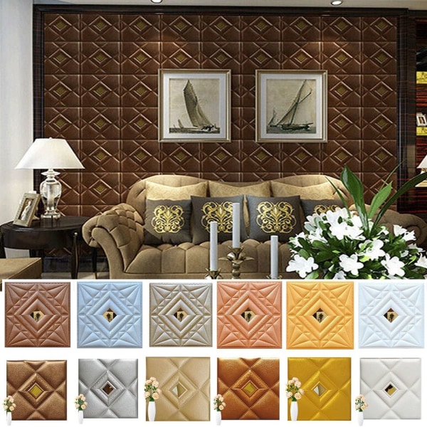 2 kpl Itseliimautuva seinätarra 3D-taustakuva RUSKEA DESIGN A Brown Design A-Design A